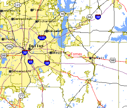 Forney, TX map